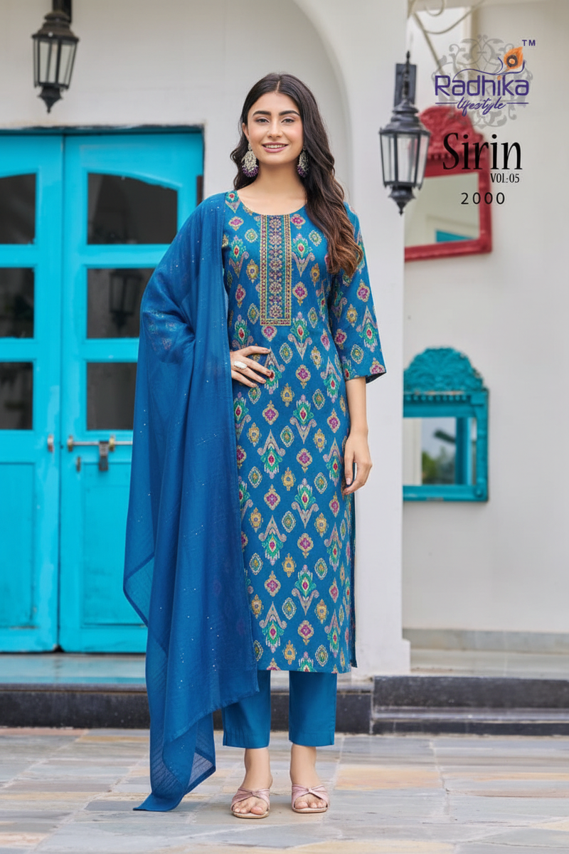 Linen silk Kurti pant set
