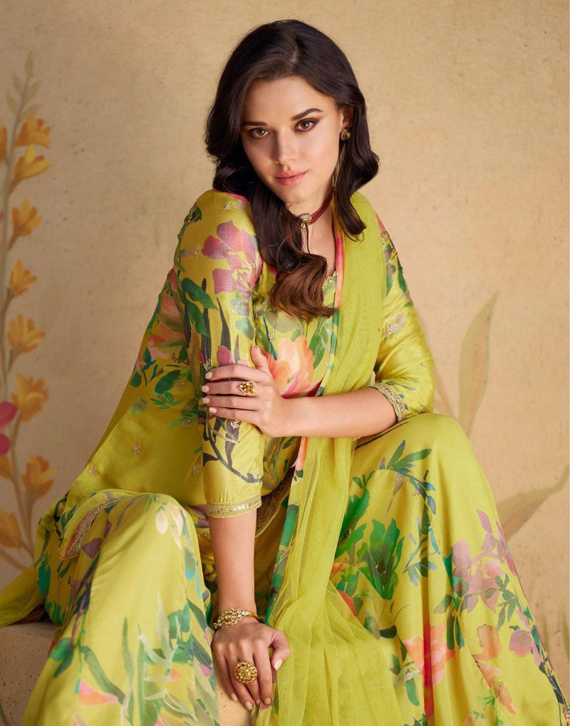 Palazzo Set in Lime Green