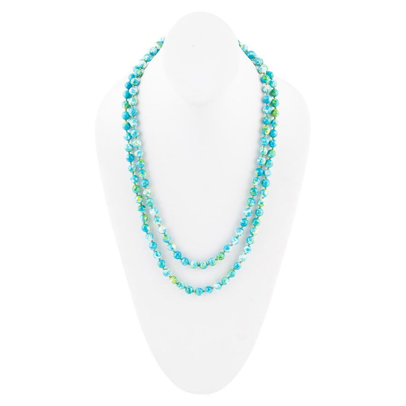 Immeasurable Ocean jade Blue Knotted Necklace