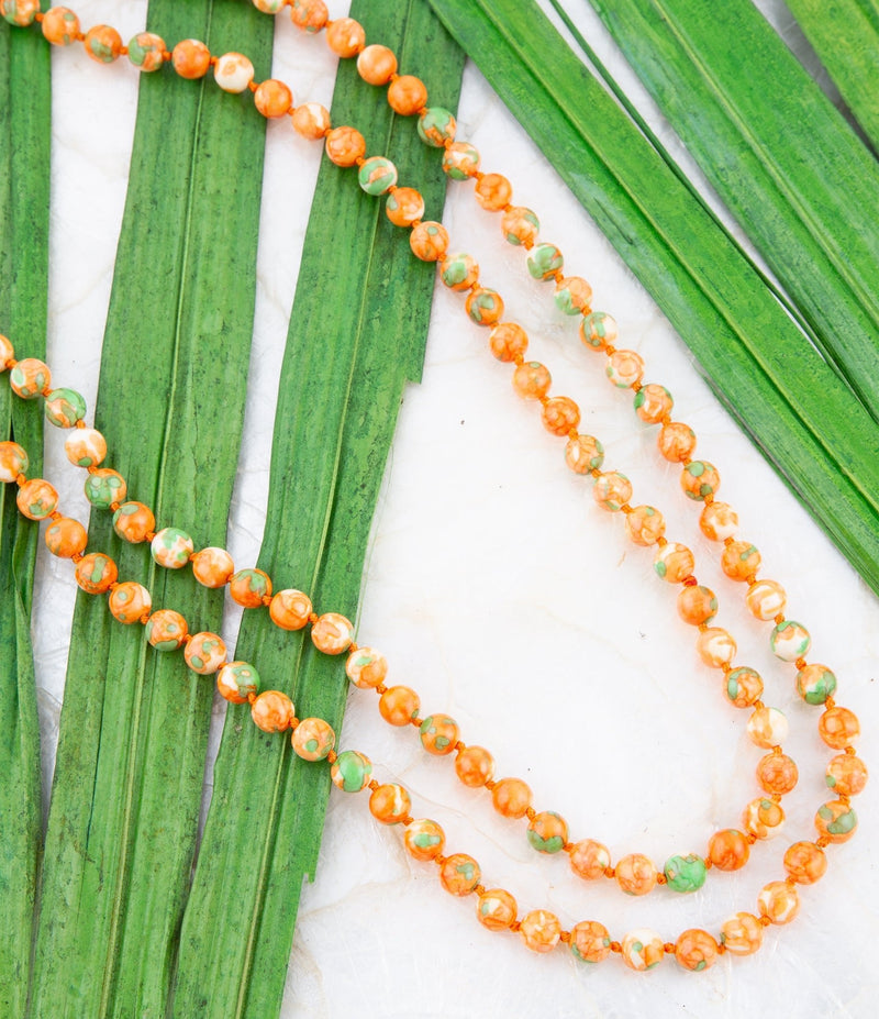 Immeasurable Orange and Lime Wrap Necklace