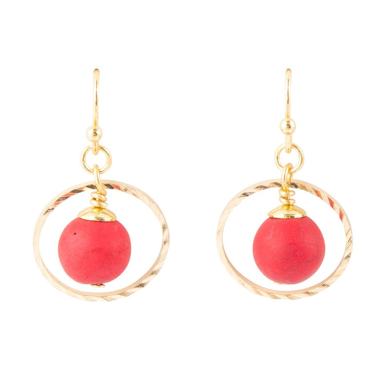 In The Loop Red Magnesite Earrings