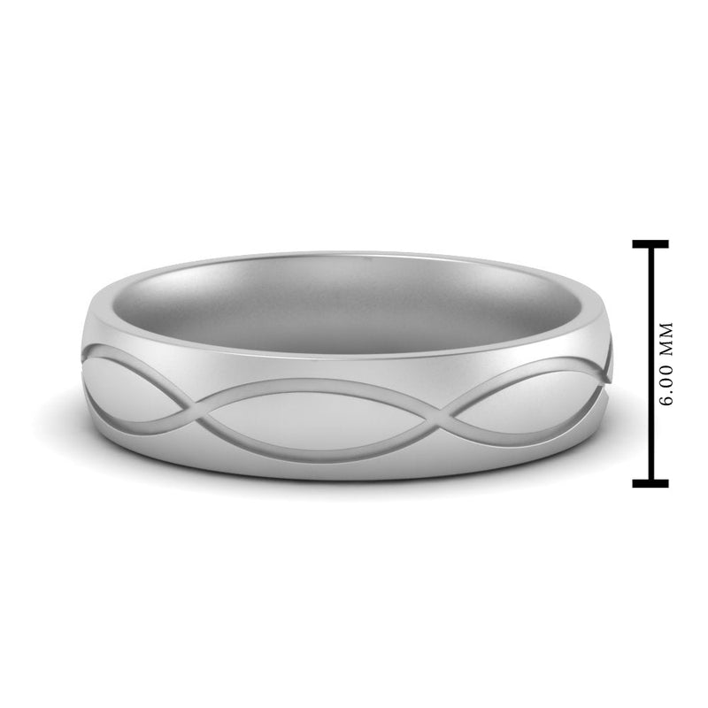 Infinity Grooved Mens Gold Ring