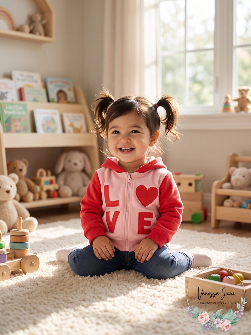 First Impressions Baby Girls Love Minky Hoodie