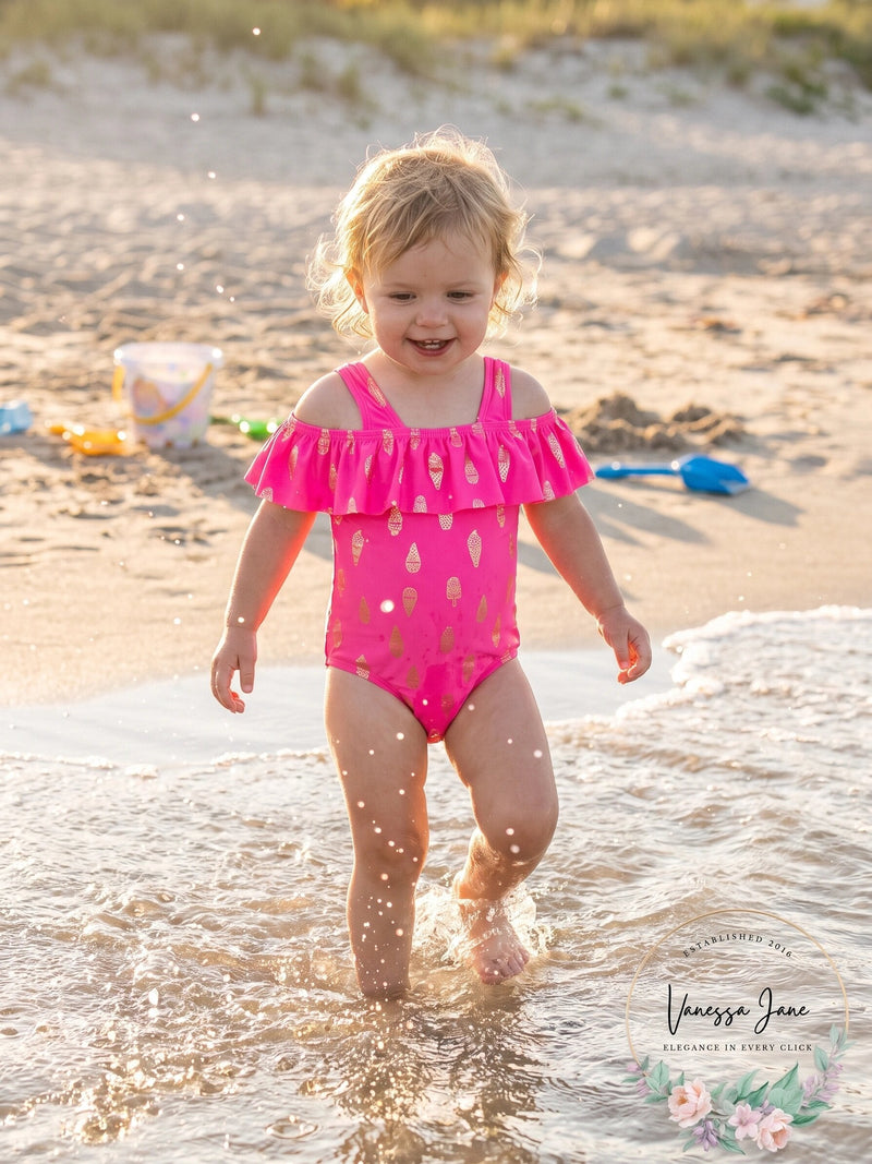 First Impressions Baby Girls Ice Cream-Print Swimsuit ,Chic Pink/24 Months