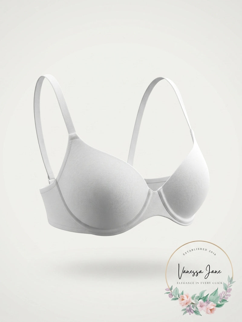 Hanro Womens Cotton Sensation T-Shirt Bra in White (71355) | Size 34E