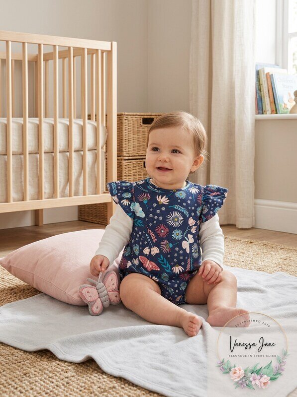 First Impressions Baby Girls Cotton Enchanted Flutter Sleeve Bodysuit