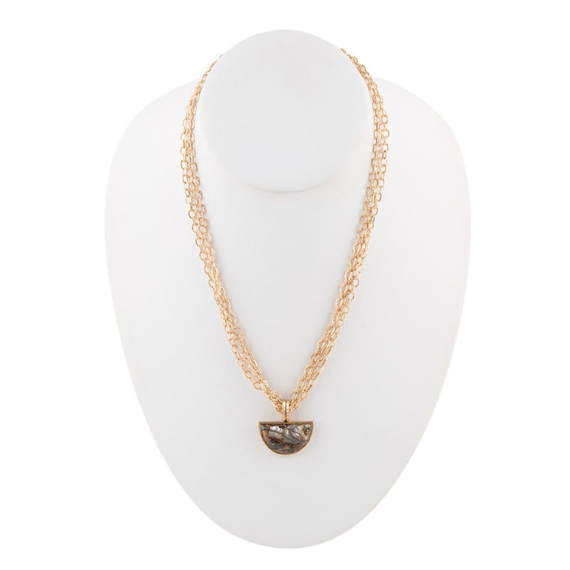 Iron Infused Abalone Necklace