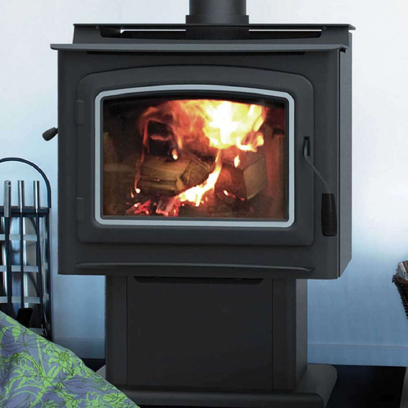 Ironstrike Grandview Wood Burning Stove W/ Air Boost Timer, 76K-100K BTU [GV230/300GL] (SAK58216)