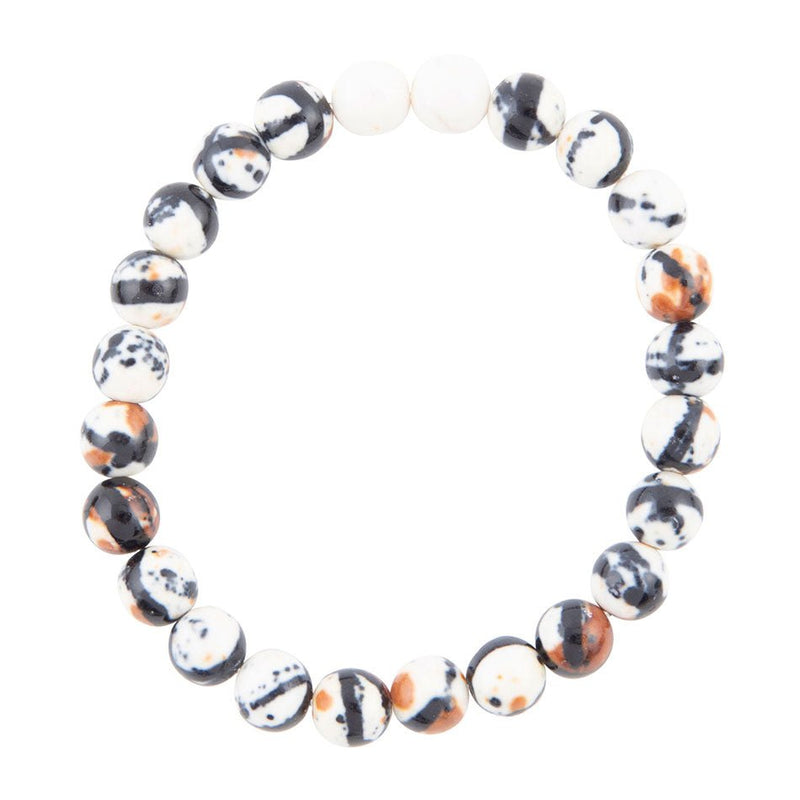 Agate Black and White Stretch Bracelet