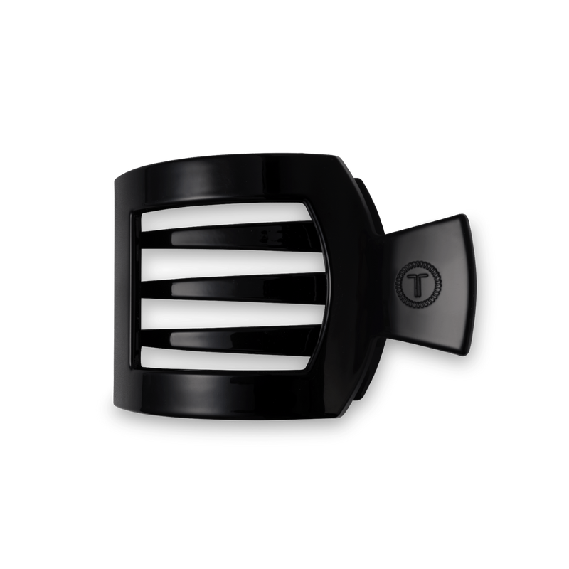 Jet Black Medium Flat Square Hair Clip