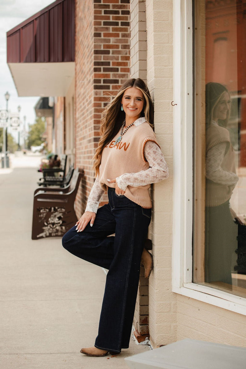 Judy Blue Black Retro Wide Cuffed Leg Jean