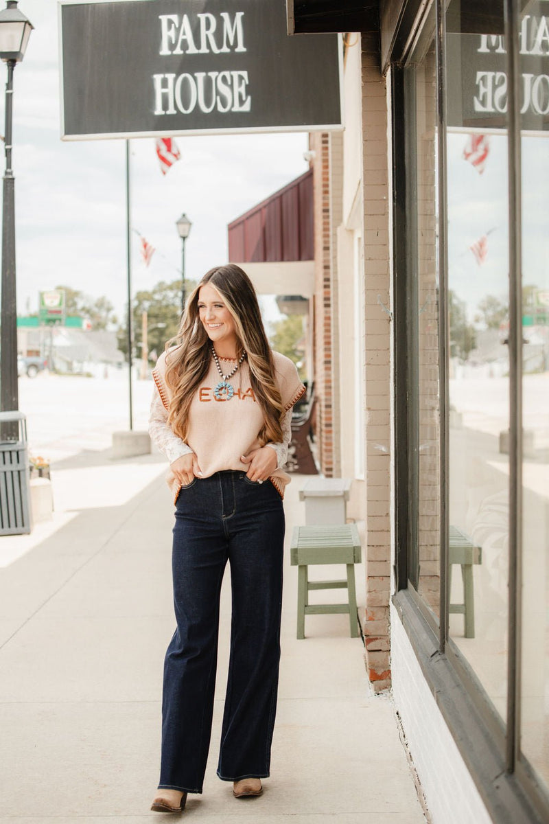 Judy Blue Black Retro Wide Cuffed Leg Jean