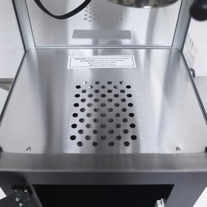 Kaitu 8OZ Stainless Steel Popcorn Machine With Cart, Heated Warming Deck And Old Maids Drawer, Black (SAK67426)
