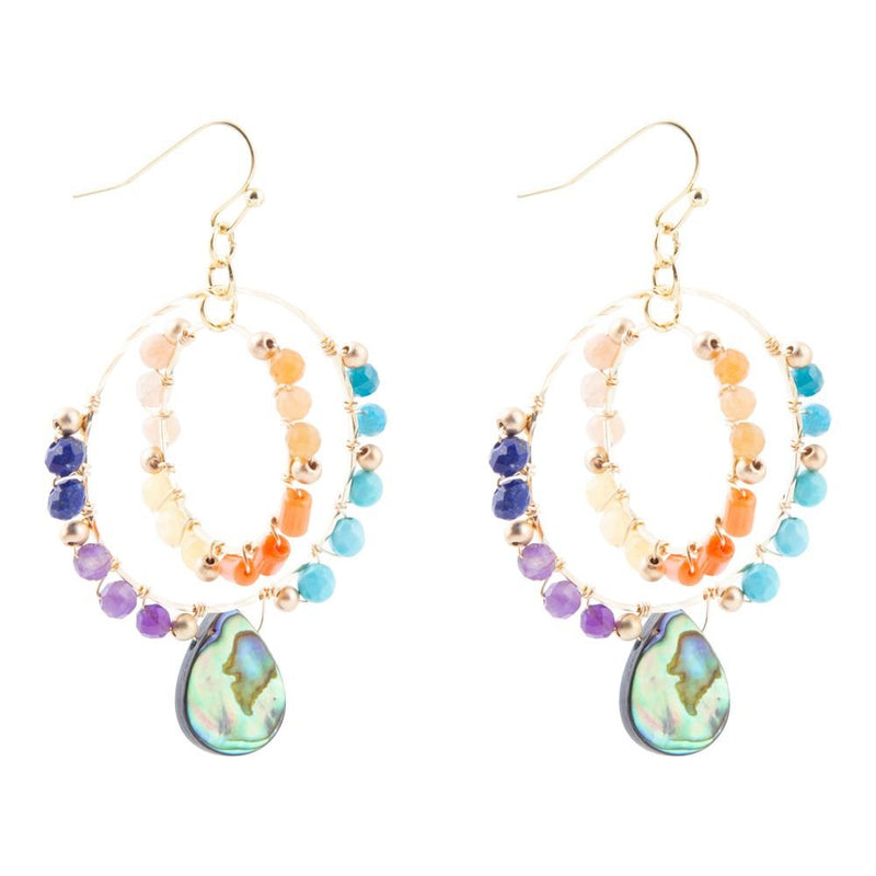 Kaleidoscope Multistone Golden Chandelier Earrings