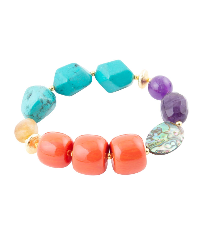 Keleidoscope Multistone Chunky Golden Bracelet