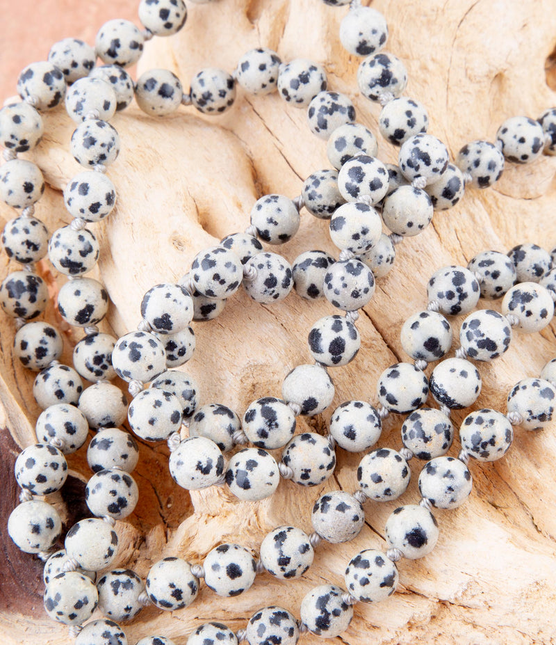 Knotted Dalmatian Jasper Necklace