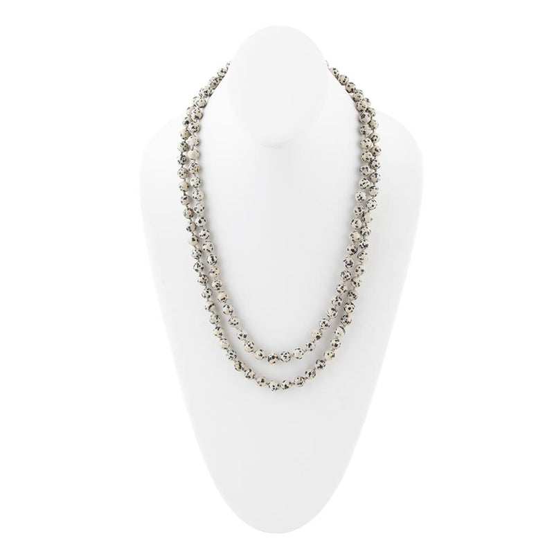 Knotted Dalmatian Jasper Necklace