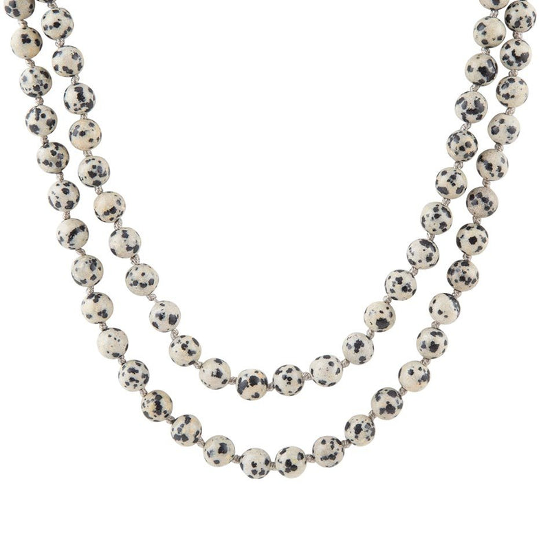 Knotted Dalmatian Jasper Necklace