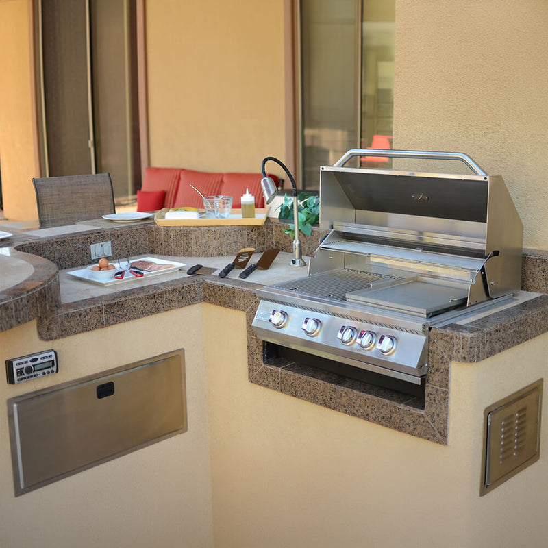 KoKoMo Grills 32" Heavy Duty 60K BTU LP/NG 4 Burner Built-In Stainless Steel Gas Grill (SAK25317)