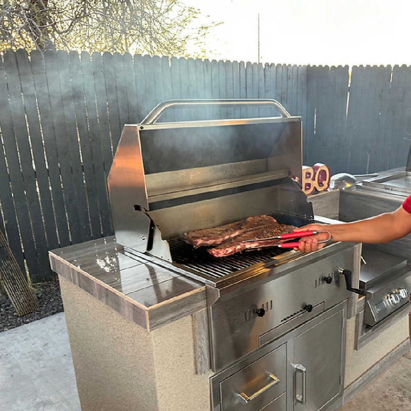 KoKoMo Grills Premium Built-In Charcoal Grill With 304 Stainless Steel And Adjustable Heat Tray, 32" (SAK32504)