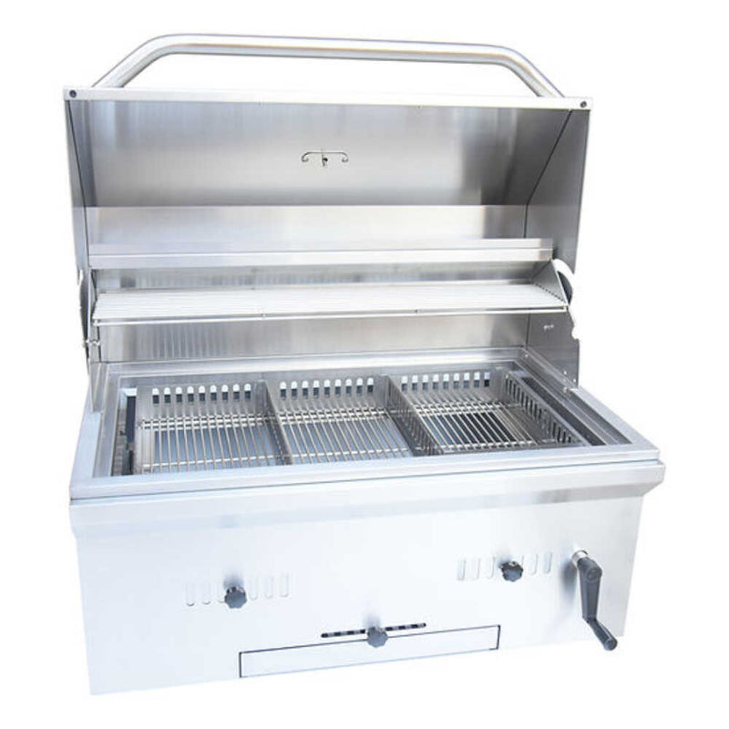 KoKoMo Grills Premium Built-In Charcoal Grill With 304 Stainless Steel And Adjustable Heat Tray, 32" (SAK32504)