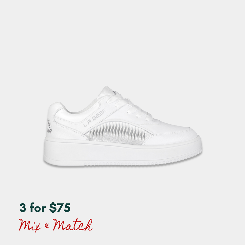 LA Gear Kids Flame Lowtop | White