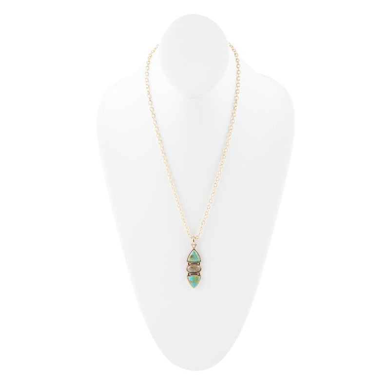 Labradorite and Turquoise Pendant Necklace