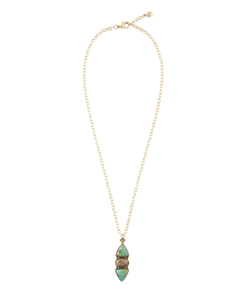 Labradorite and Turquoise Pendant Necklace