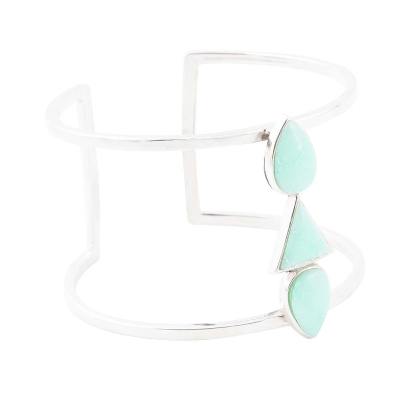 Lahana Green Chrysoprase Sterling Silver Statement Cuff Bracelet