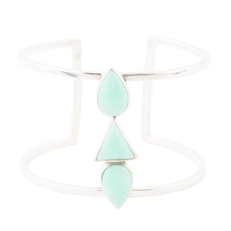 Lahana Green Chrysoprase Sterling Silver Statement Cuff Bracelet