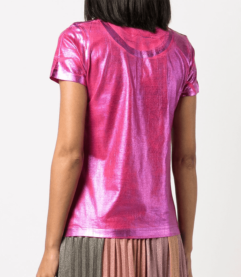 Metallic Coated Cotton T-Shirt