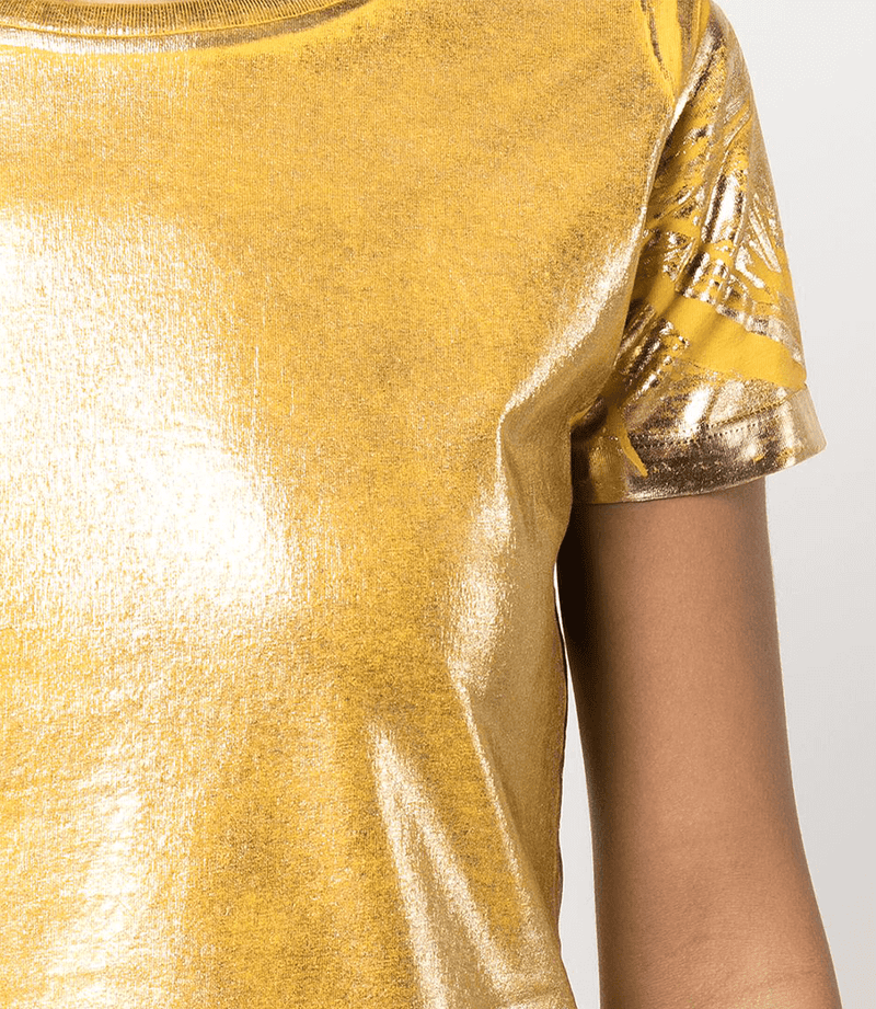 Metallic Coated Cotton T-Shirt