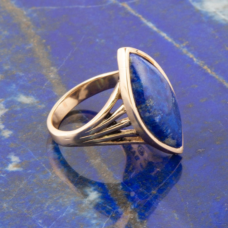 Blue Lapis Golden Spark Ring