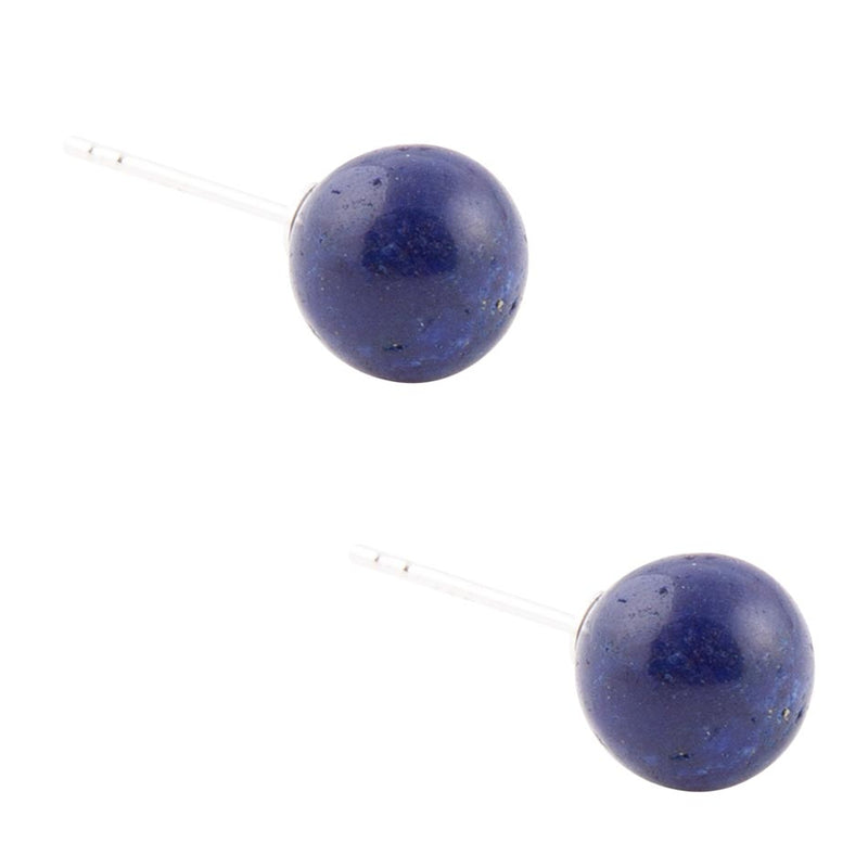 Blue Lapis Sterling Silver Stud Earrings