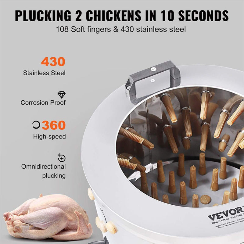 Large 20-Inch Heavy-Duty Chicken Defeathering Plucker Machine (SAK35879)