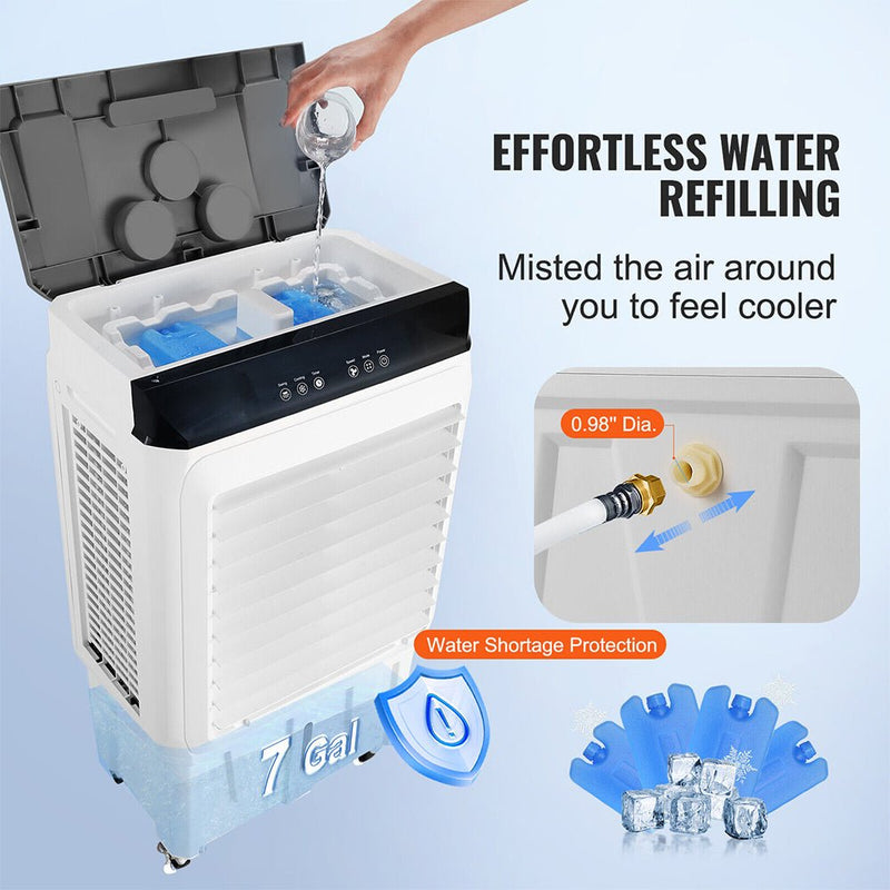 Large 2100 CFM Portable Evaporative Swamp Air Cooler With Humidifier, 7 Gal (SAK30412)