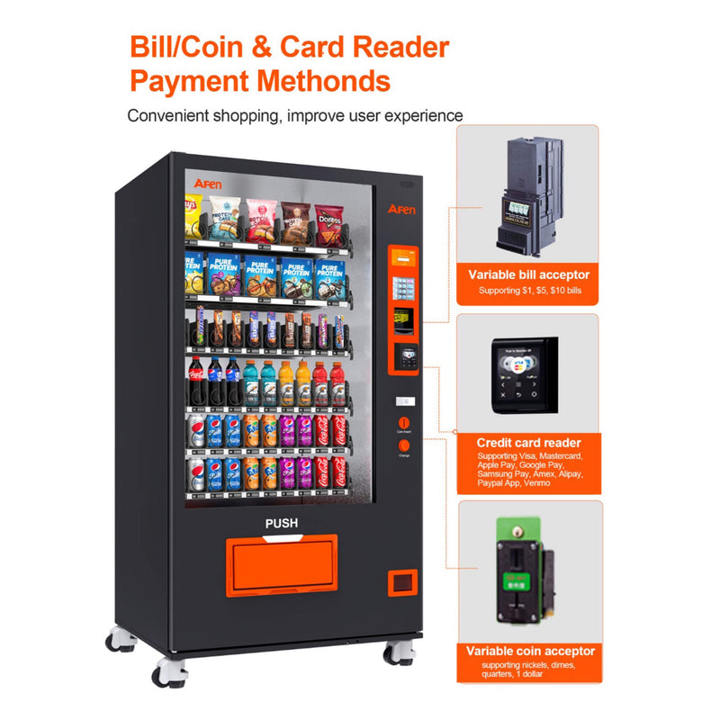 Large 60-Slot Commercial Snack And Drink Refrigerated Combo Vending Machine (SAK58735)