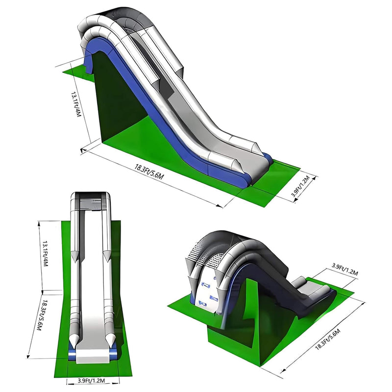 Large Inflatable Yacht Boat Water Slide With Protective Net And Air Pump (SAK51452)