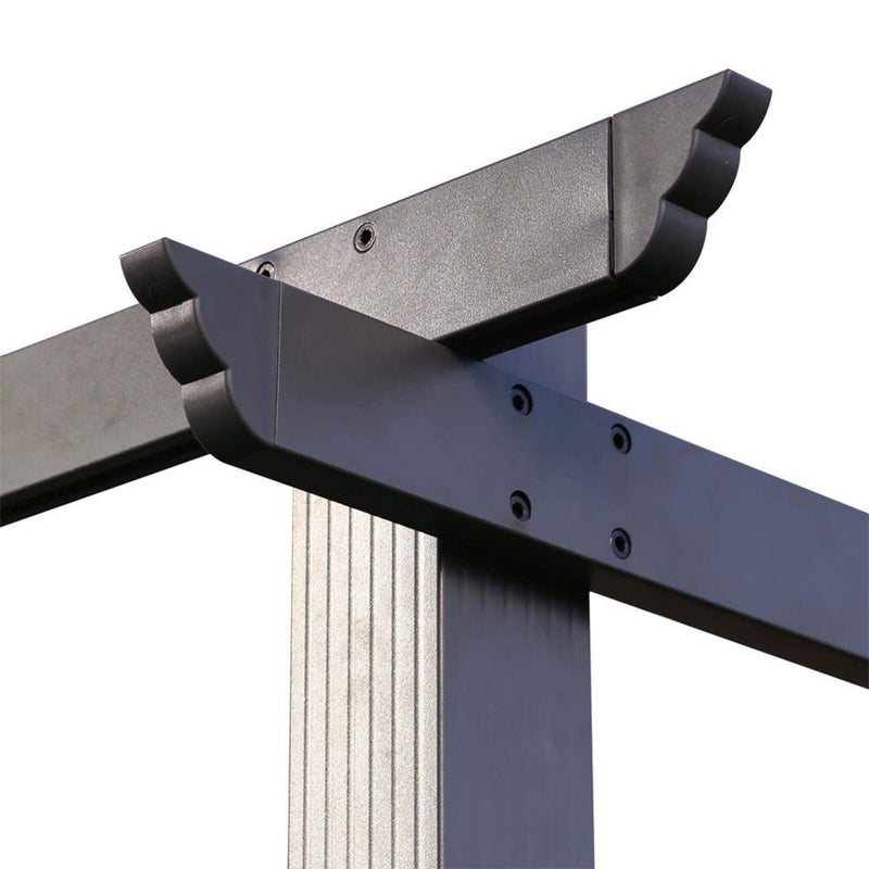 [10x13FT] Large Outdoor Patio Pergola With Canopy & Retractable Sun Shades, Beige (SAK51842)