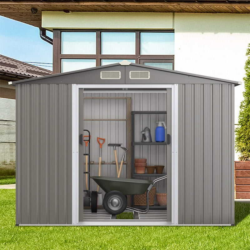[08X06FT] Alora Premium Outdoor Steel Tool Storage Garden Backyard Shed (SAK74185)
