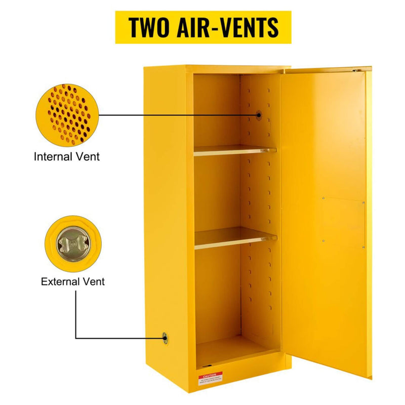 Large Yellow Heavy-Duty Flammable Welded Fireproof Storage Cabinet, 35" (SAK52837)