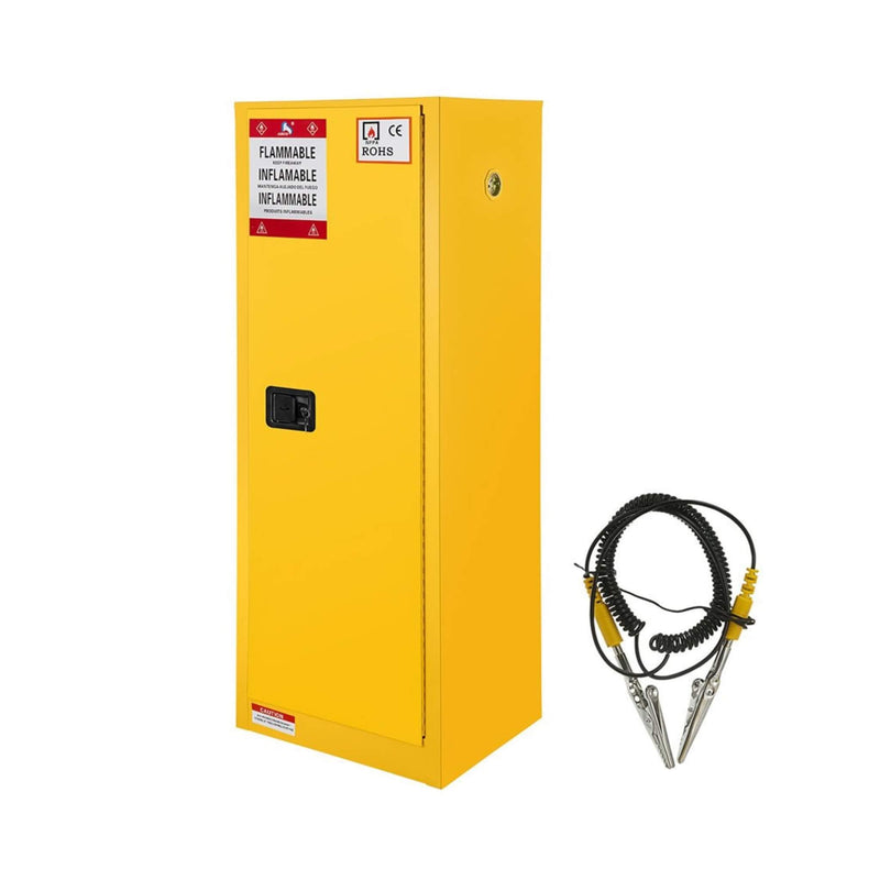 Large Yellow Heavy-Duty Flammable Welded Fireproof Storage Cabinet, 35" (SAK52837)