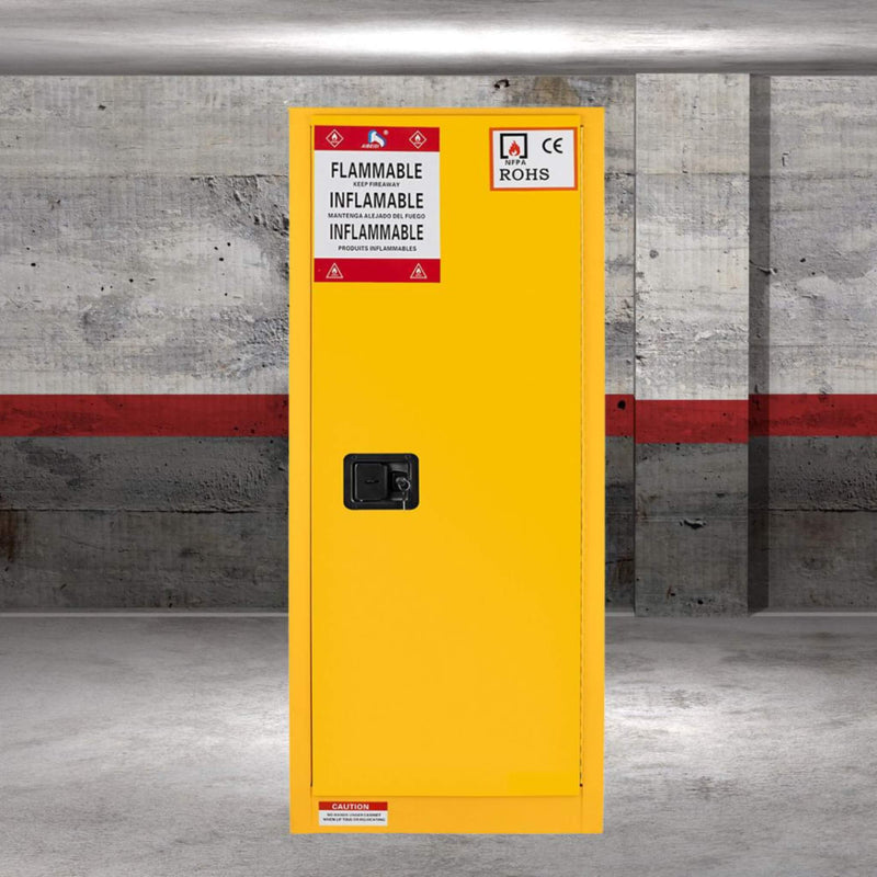 Large Yellow Heavy-Duty Flammable Welded Fireproof Storage Cabinet, 35" (SAK52837)