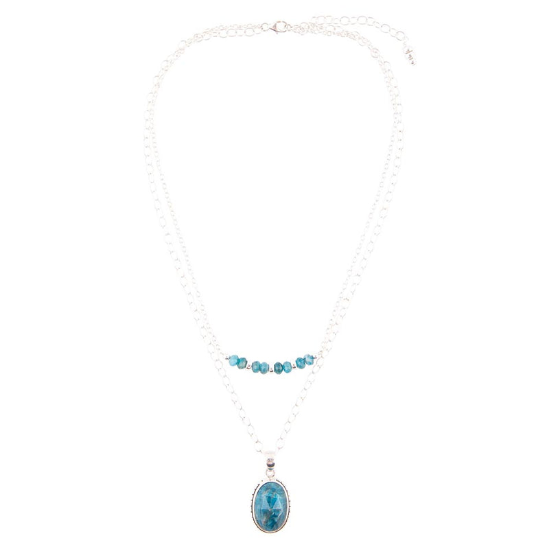 Layered Blue Apatite and Sterling Silver Necklace