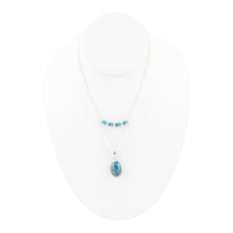 Layered Blue Apatite and Sterling Silver Necklace