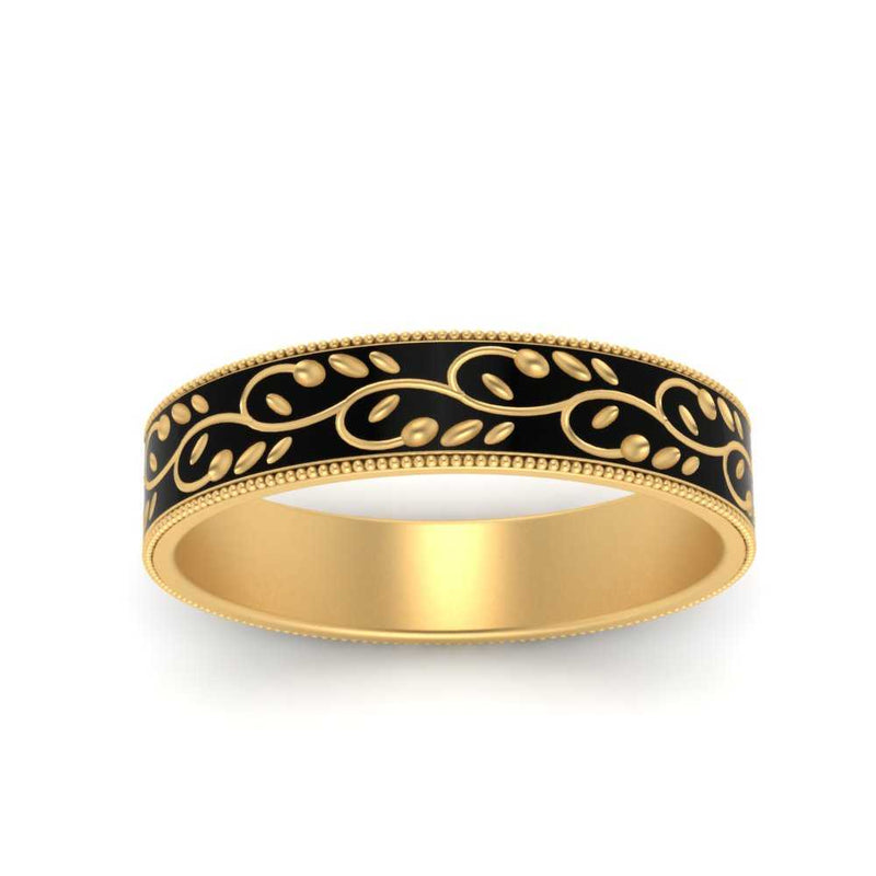 Leaf Enamel Promise Ring For Men