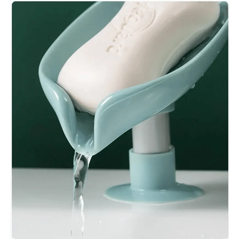 Leaf Shaped Soap Dish Holder Suction Cup Soap Dish For Bathroom Shower Soap Box Sponge Soap Holder Storage Tray Soap container Soap Dish Holder Lotus Leaf Shape With Suction Cup Drain Detachable Soap Box Not Punched Toilet Bath Drain Shelf Storage