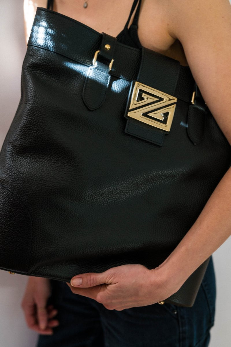 Zoey Bag - Leather Tote Bag for Work & Travel – Italian Genuine Leather - Made in Italy