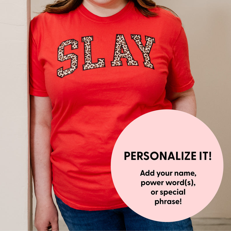 Varsity Leopard - Semi-Custom - Comfort Colors Tee