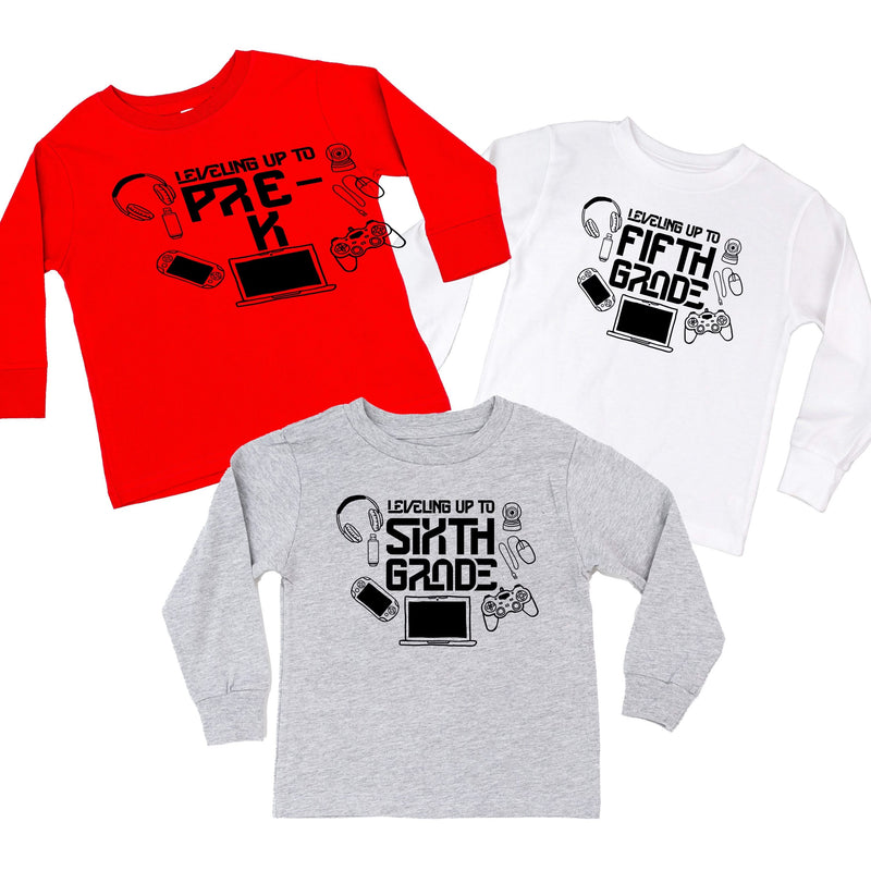 Leveling Up To (Choose Your Grade) - Child Long Sleeve Tee